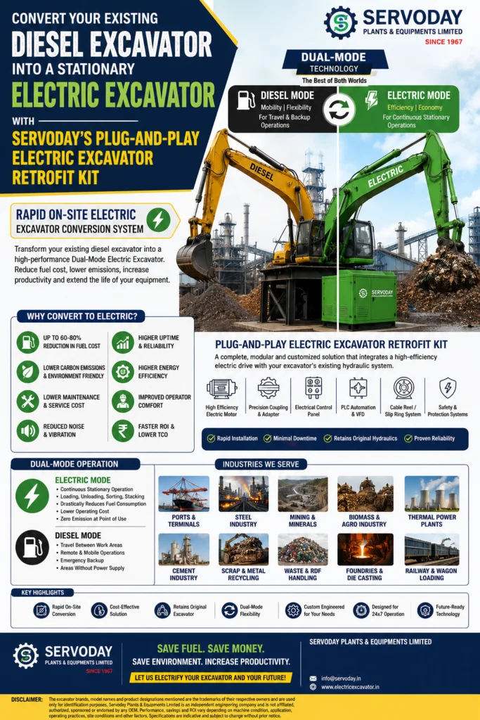 Convert your existing diesel excavator into a stationary electric excavator part 1 1