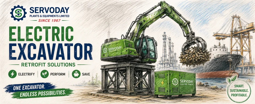Industrial Applications of Servoday’s Plug-and-Play Electric Excavator Retrofit Kit